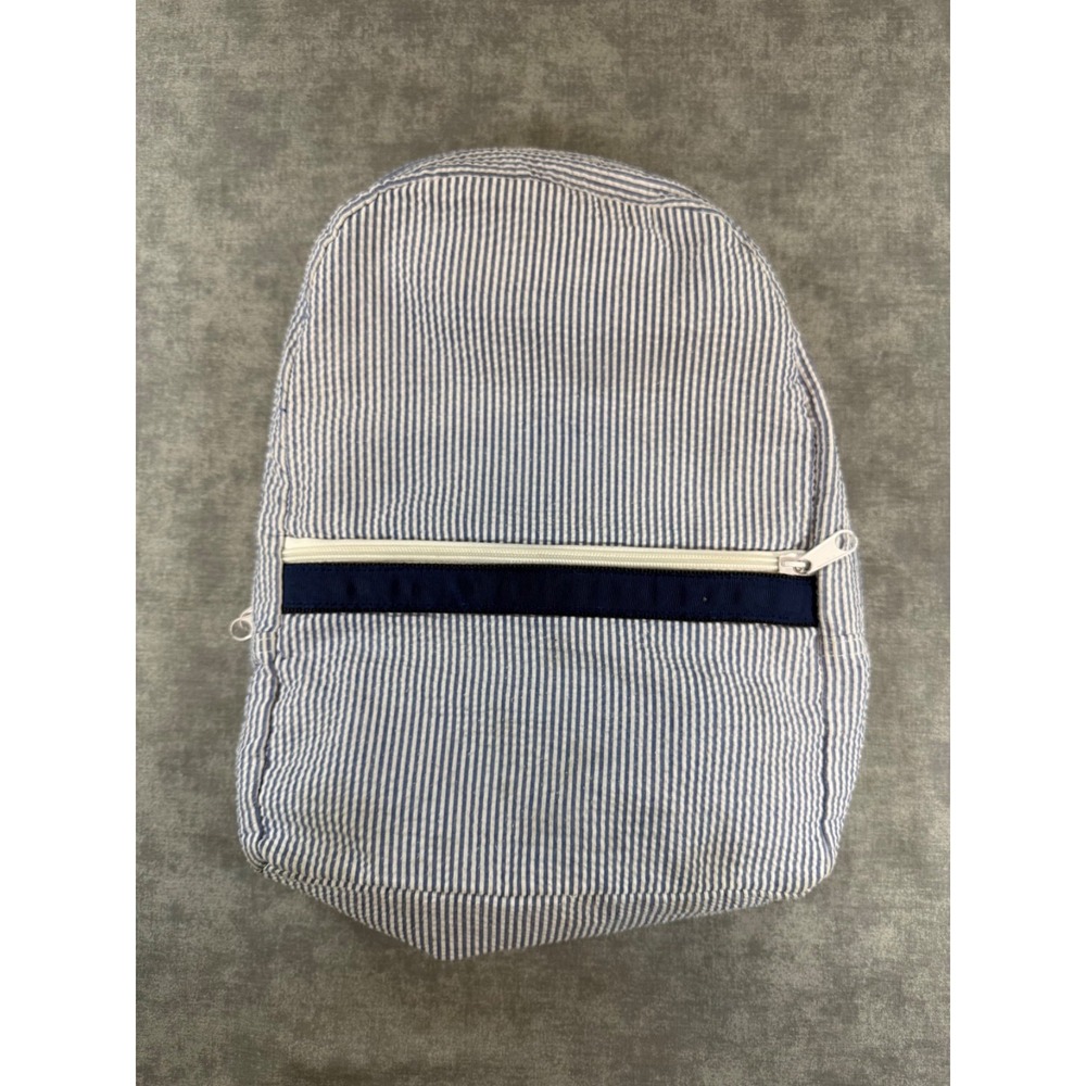 Mint Sweet Little Things Seersucker Backpack Blue White Stripe Kids School Bag
